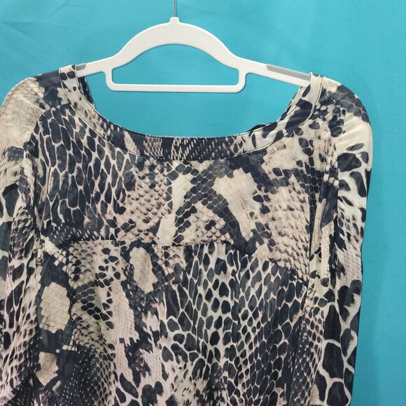 Tyler Kim Womens Snake Print Long Sleeve Dress Size L - Picture 11 of 13